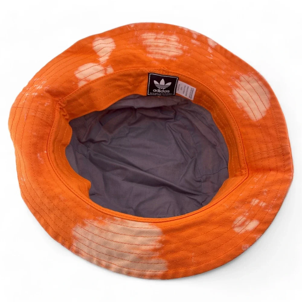 ADIDAS Originals Trefoil Logo Orange‎ Reverse Tie Dye Boonie Bucket Hat OSFA